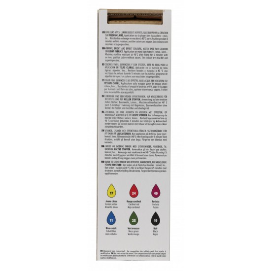 Pebeo Setacolor Fabric Paint 6 x 20ml Light Fabrics Textile Material 756482